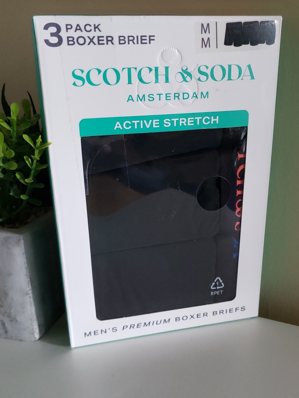 SCOTCH & SODA BNIB 3Pk Mens Cotton Stretch Boxer BriefS - M